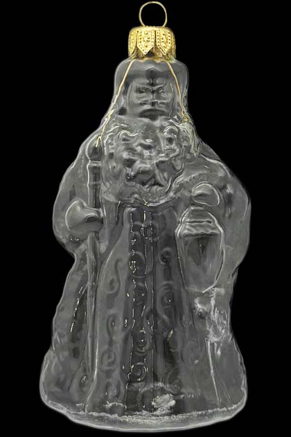 Стеклянная елочная игрушка Заготовка Дед Мороз с фонарем 13,2 см 161522900